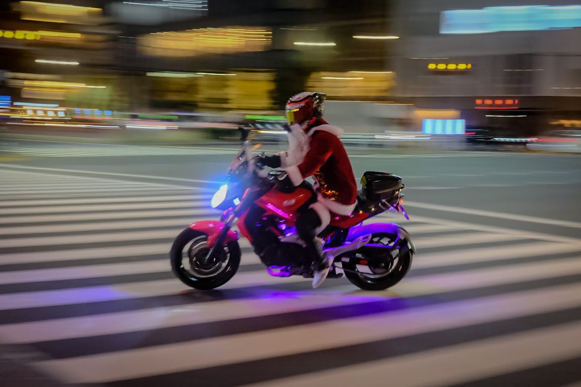 Santa on a Motorcycle