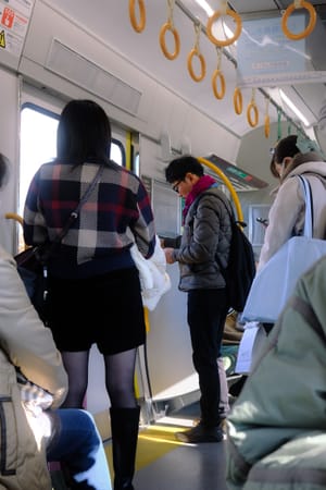 The man in the scarf was so fashionable